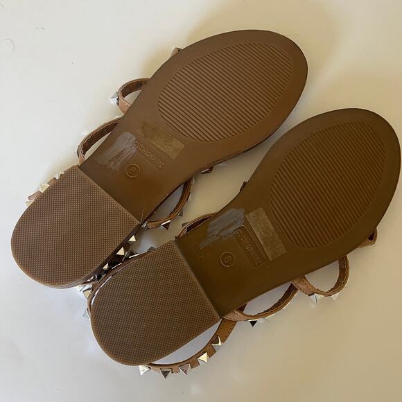 Cushionaire 'Talia' Women's 8 Studded Ankle Strap Sandal Tan Strappy - Picture 4 of 6